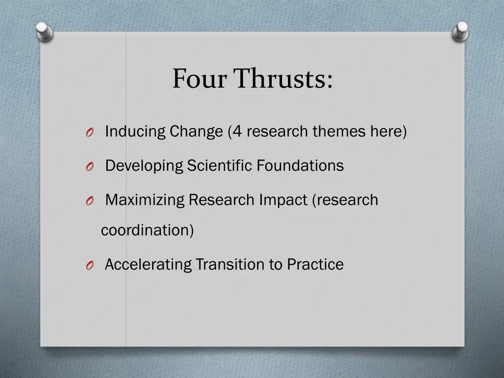 four thrusts