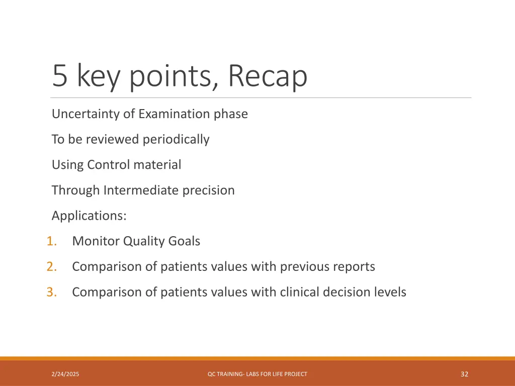 5 key points recap