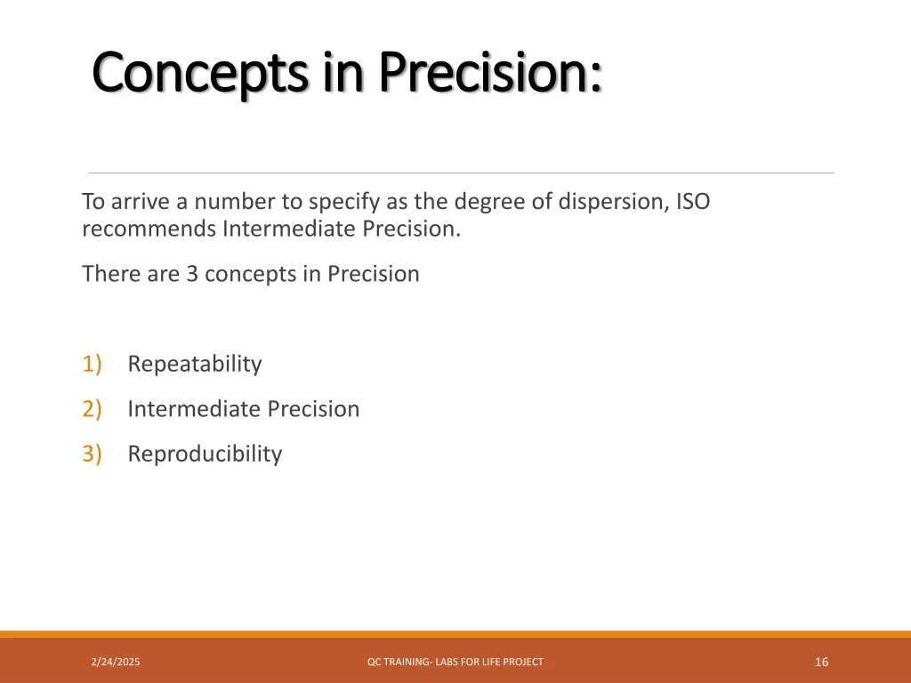 concepts in precision concepts in precision