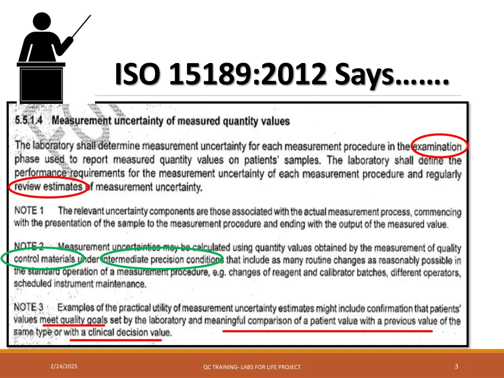 iso 15189 2012 says