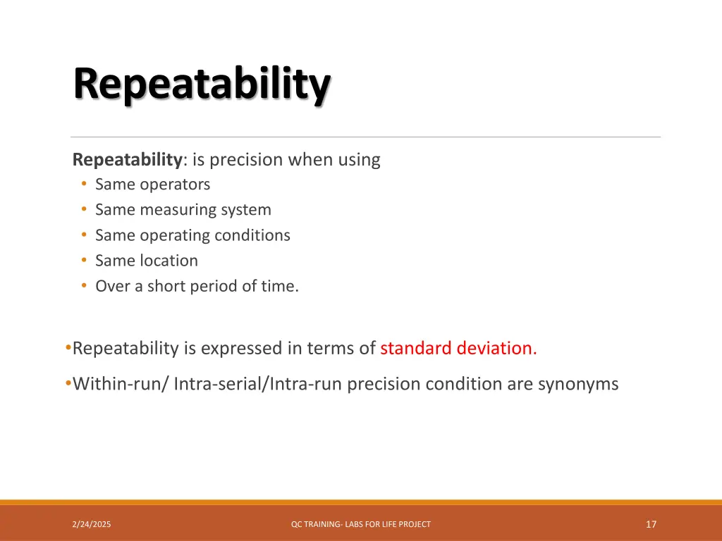 repeatability