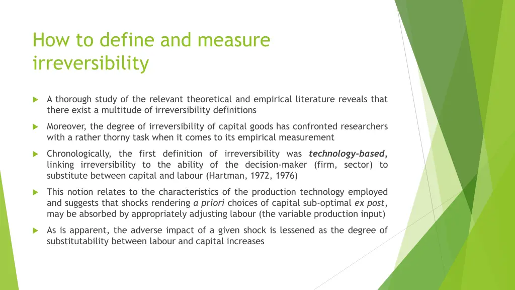 how to define and measure irreversibility