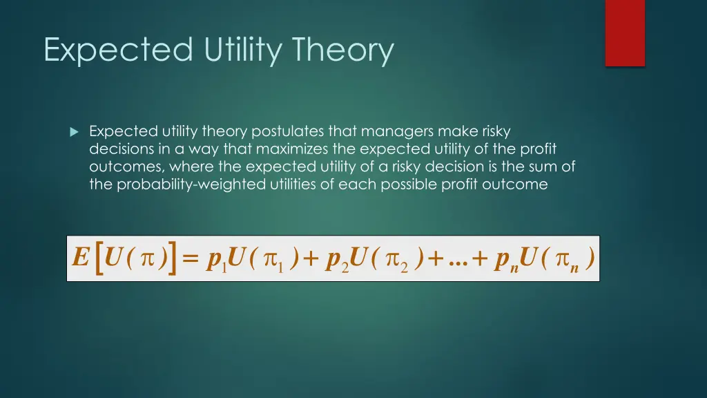 expected utility theory