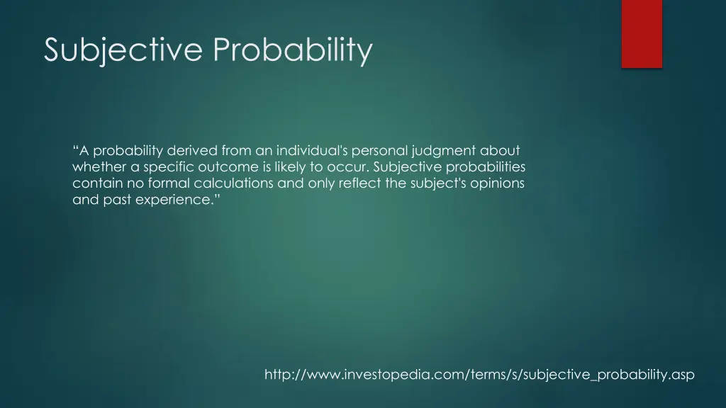 subjective probability