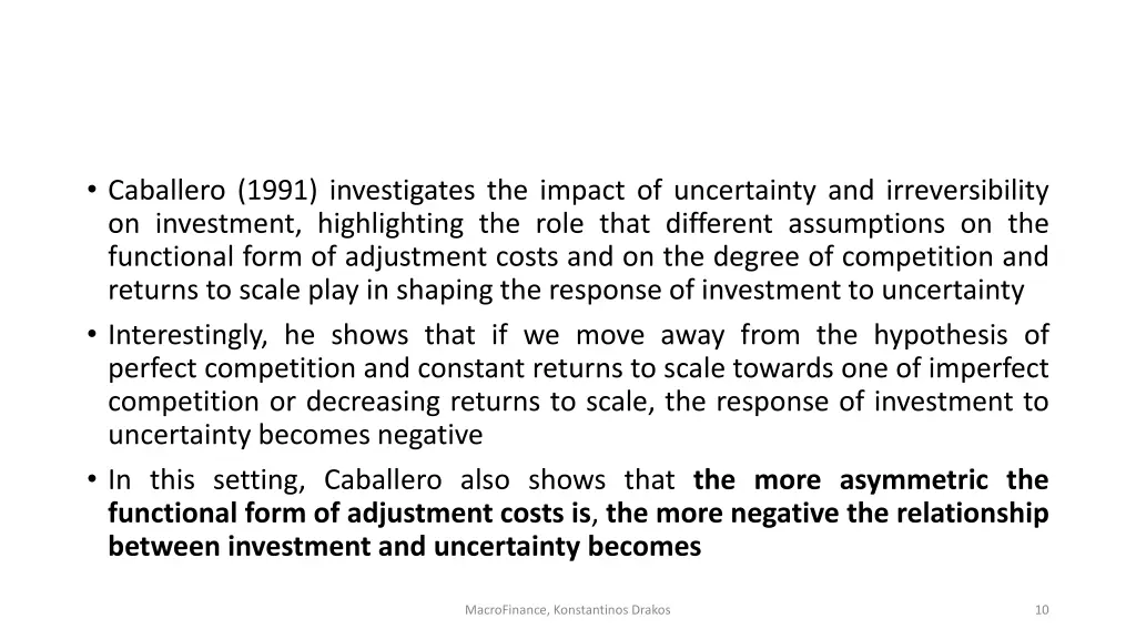 caballero 1991 investigates the impact