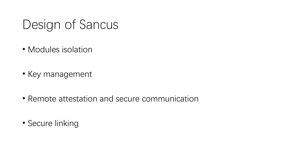 design of sancus