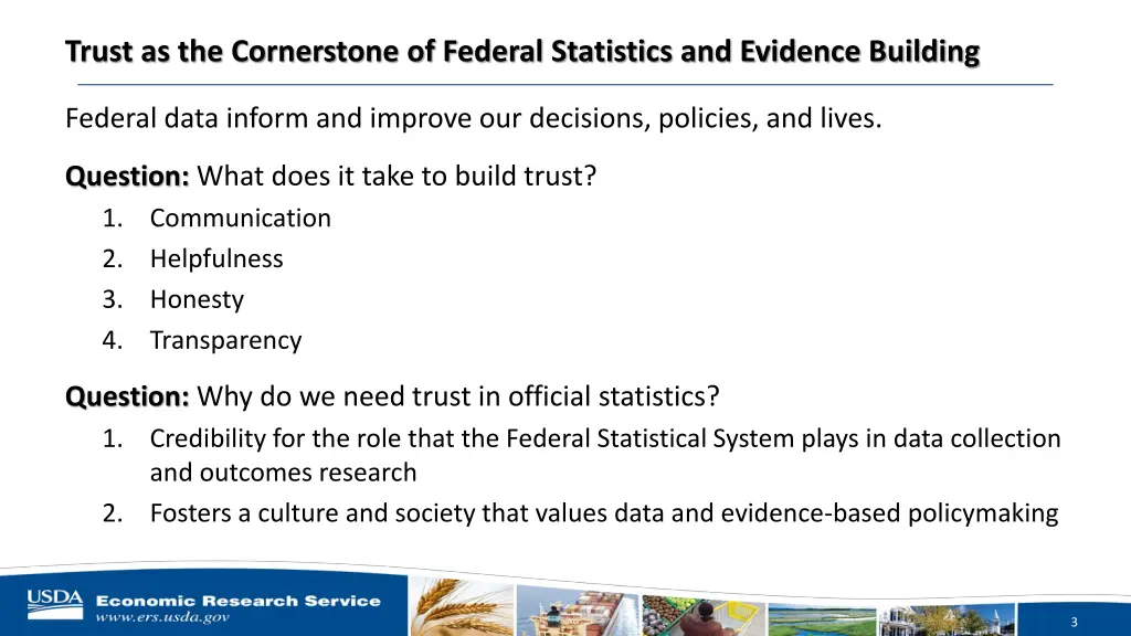 trust as the cornerstone of federal statistics