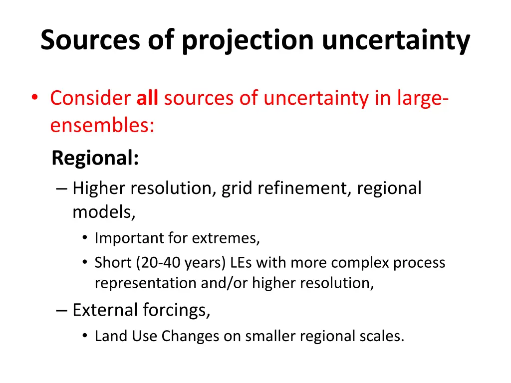 sources of projection uncertainty 1