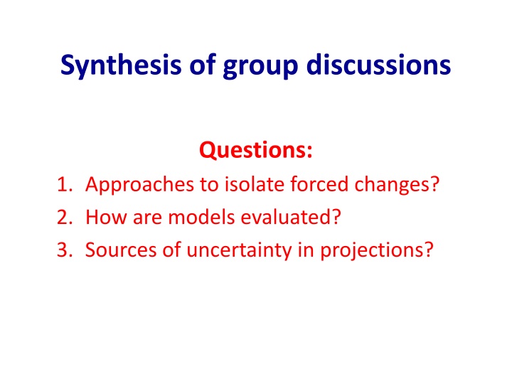 synthesis of group discussions