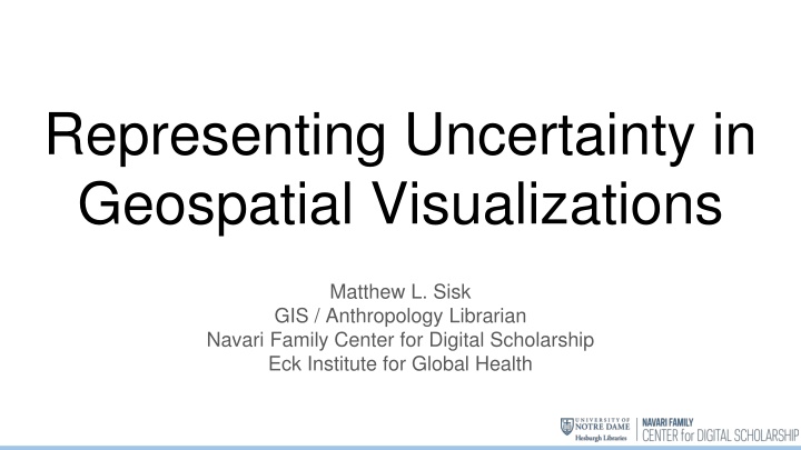 representing uncertainty in geospatial