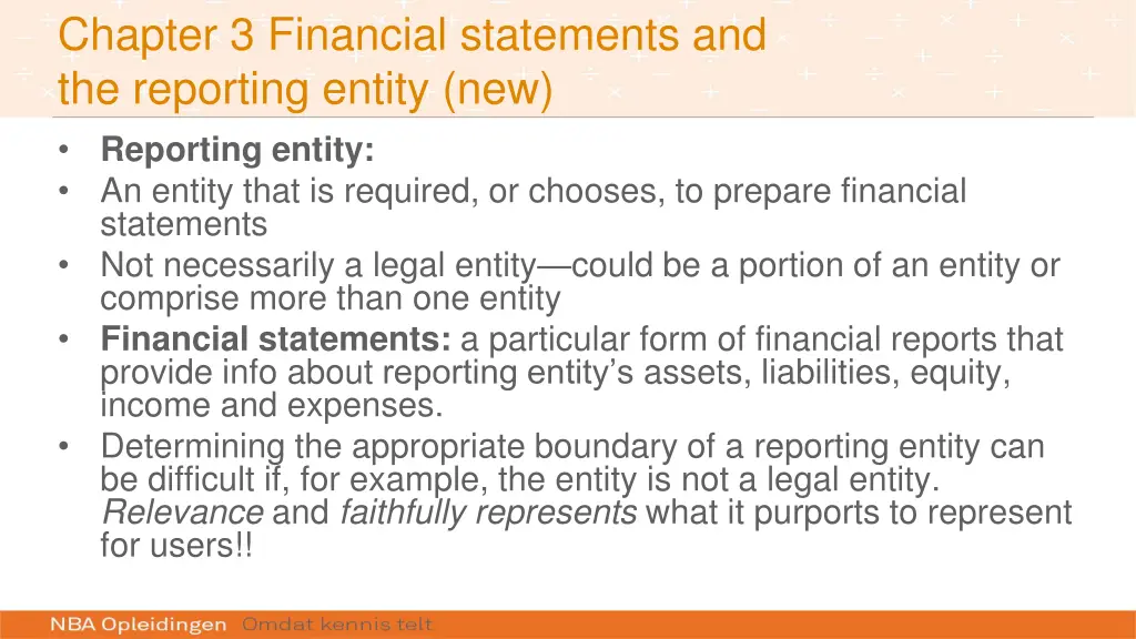 chapter 3 financial statements and the reporting