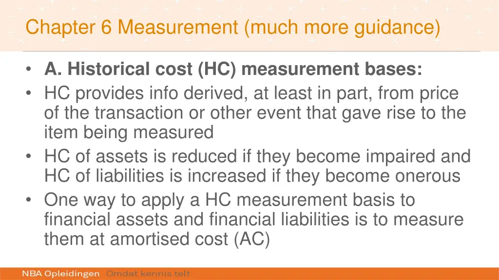 chapter 6 measurement much more guidance