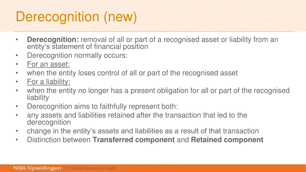 derecognition new