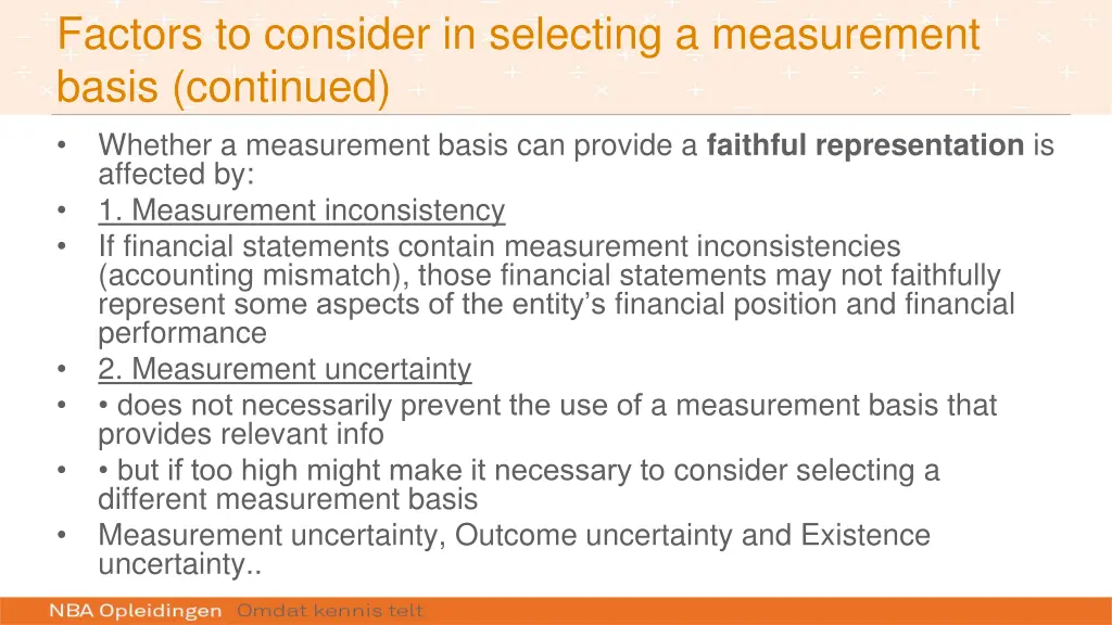 factors to consider in selecting a measurement 1