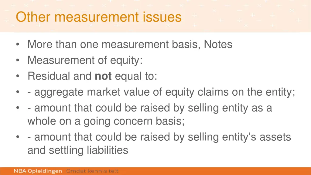 other measurement issues