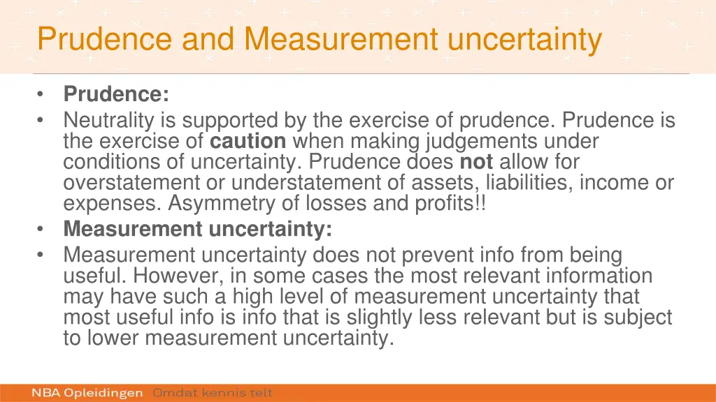 prudence and measurement uncertainty