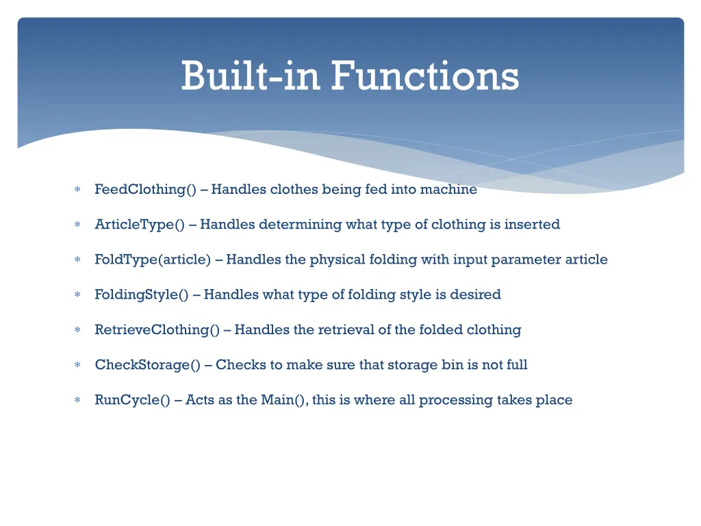 built in functions