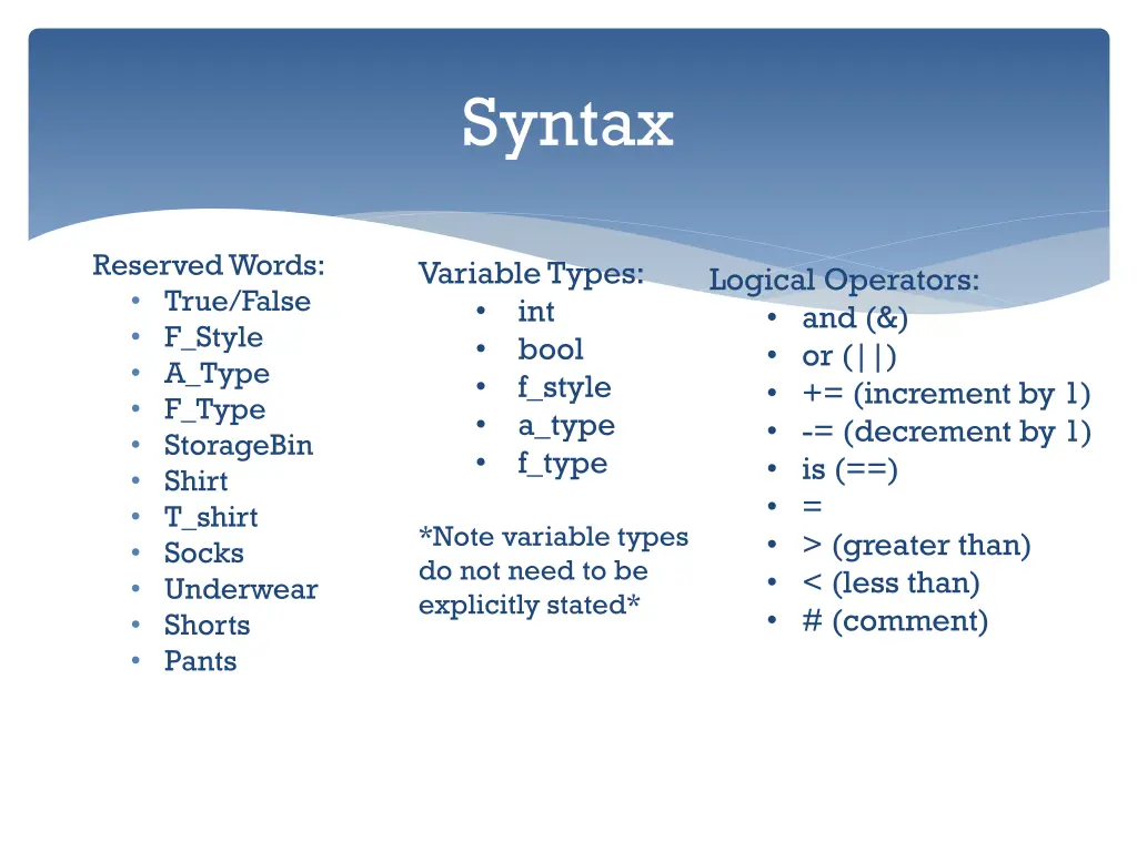 syntax