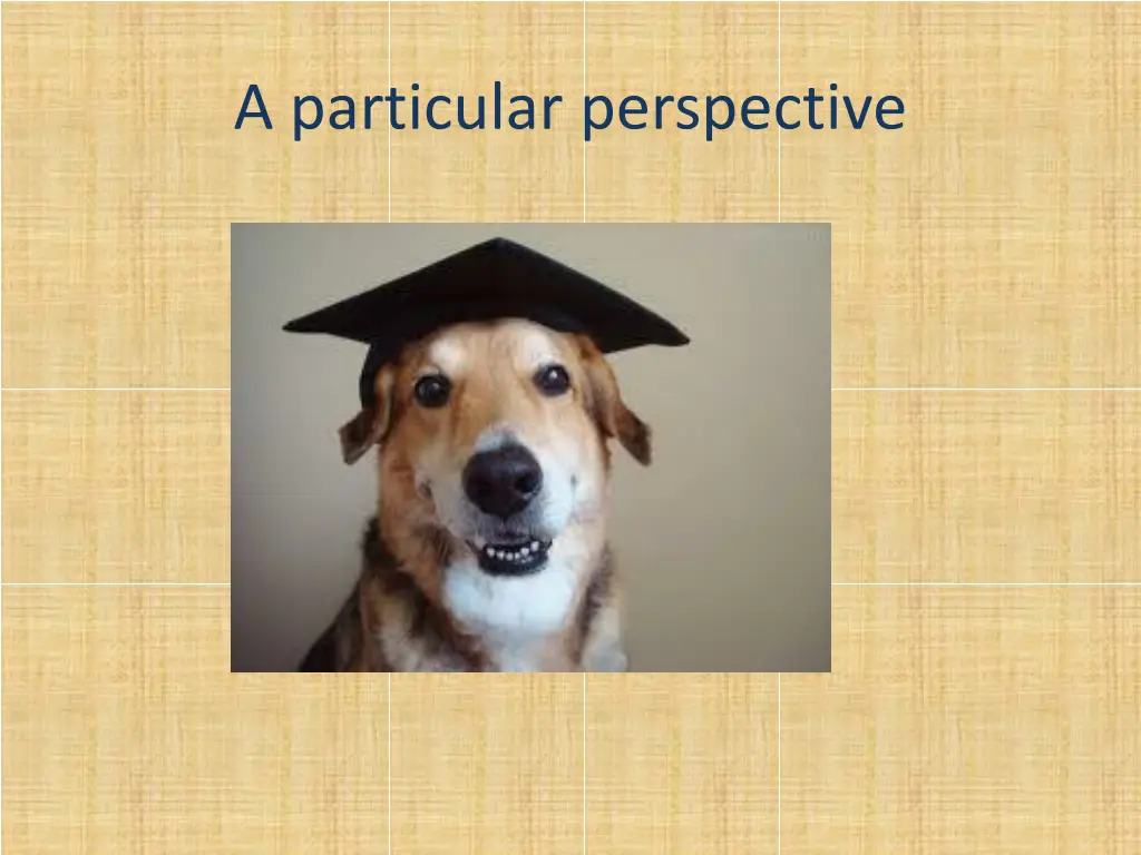 a particular perspective