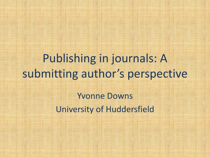 publishing in journals a submitting author