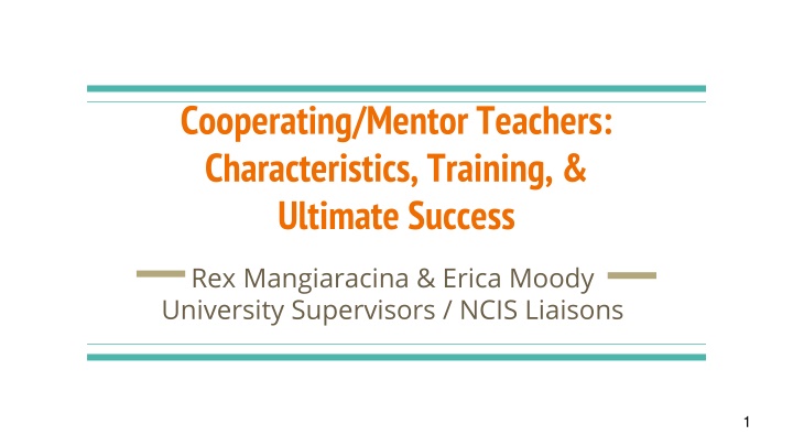 cooperating mentor teachers characteristics