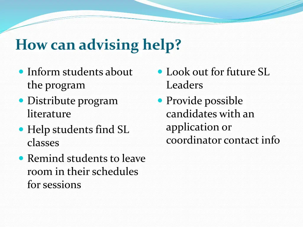 how can advising help