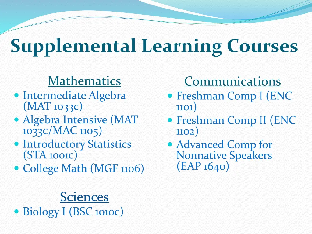supplemental learning courses