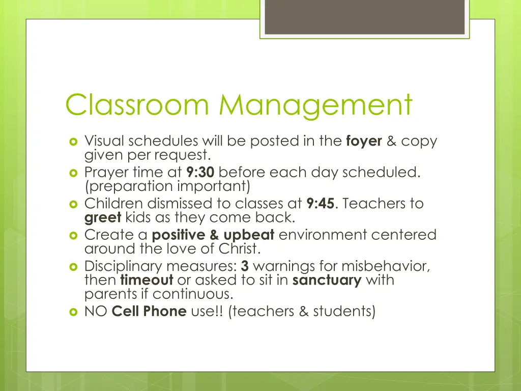 classroom management