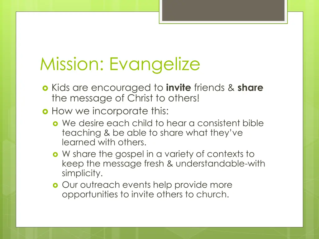 mission evangelize