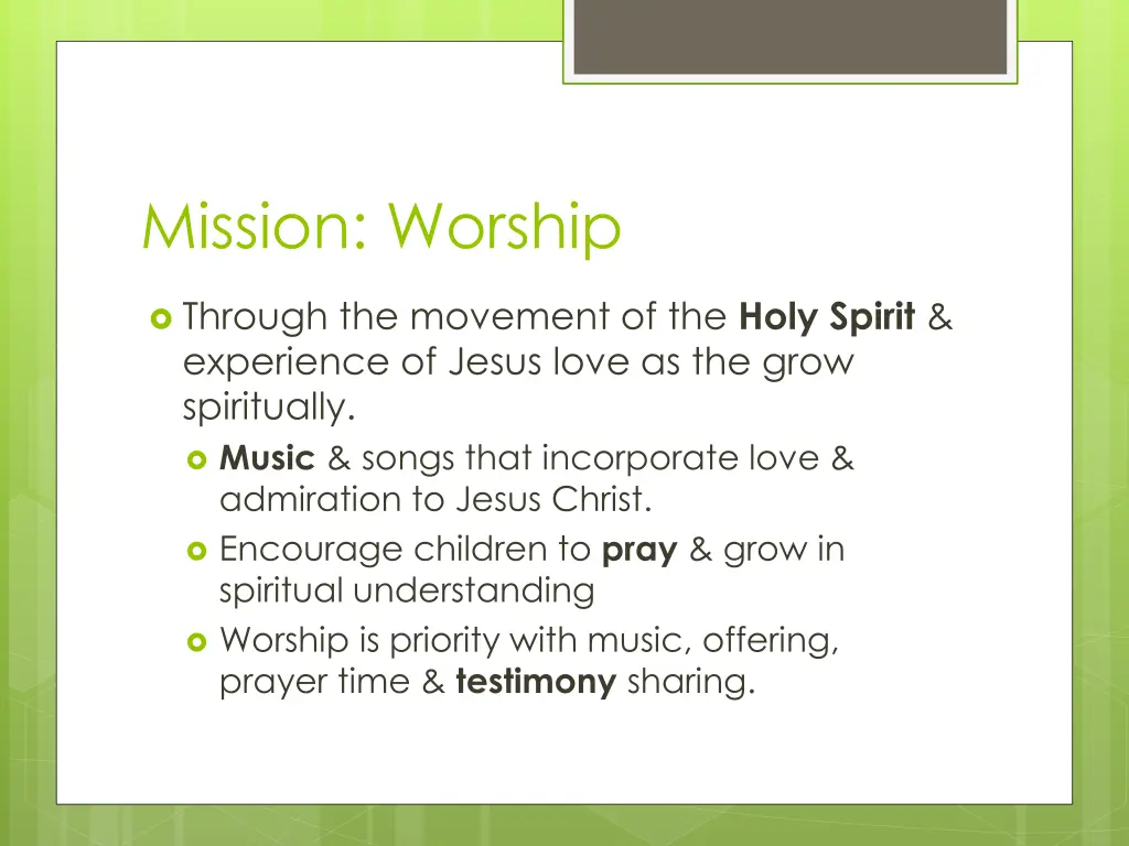 mission worship