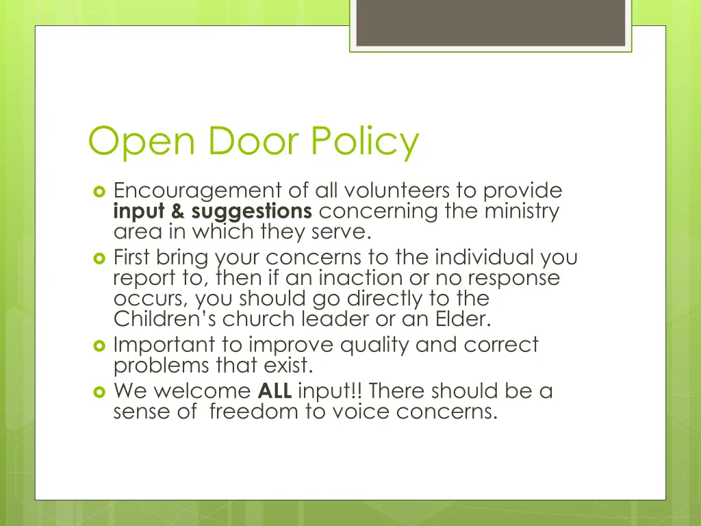 open door policy