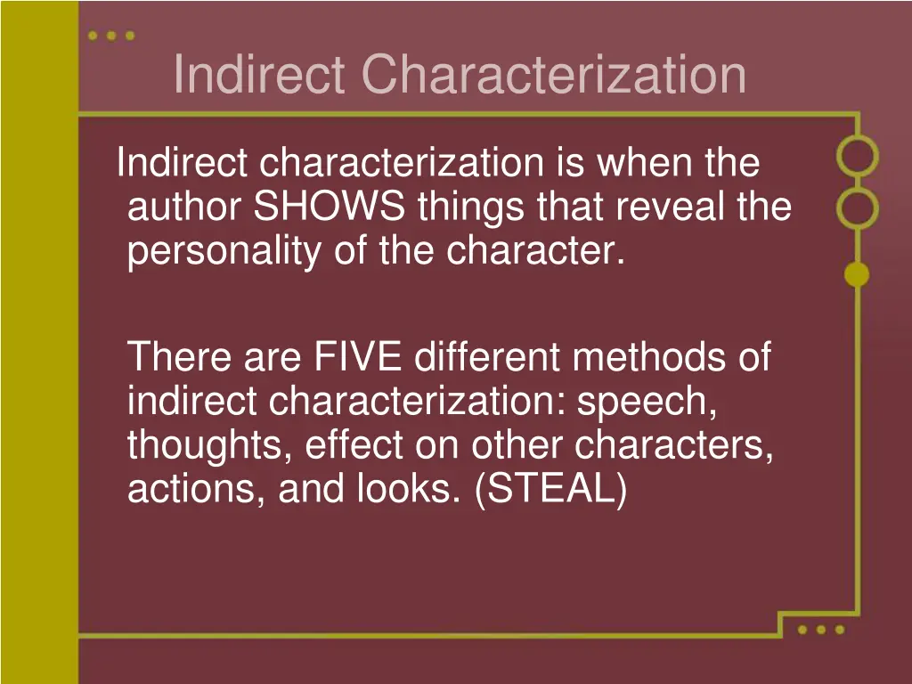 indirect characterization