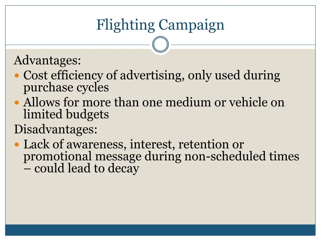 flighting campaign