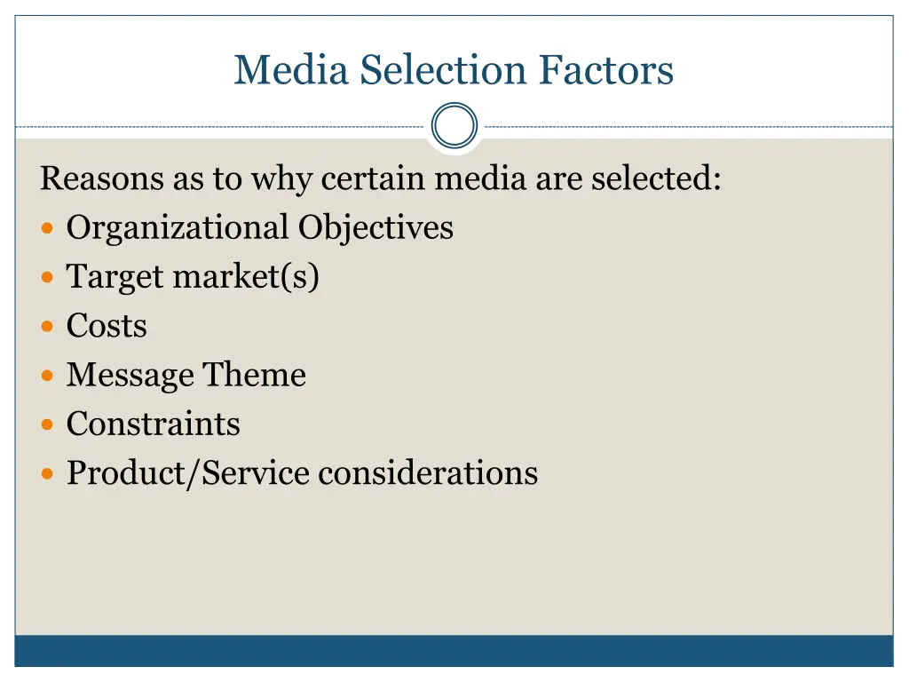 media selection factors