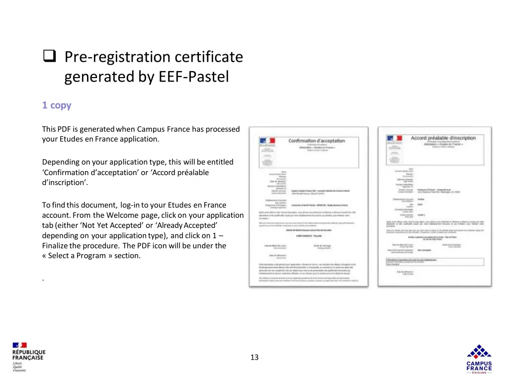 pre registration certificate generated