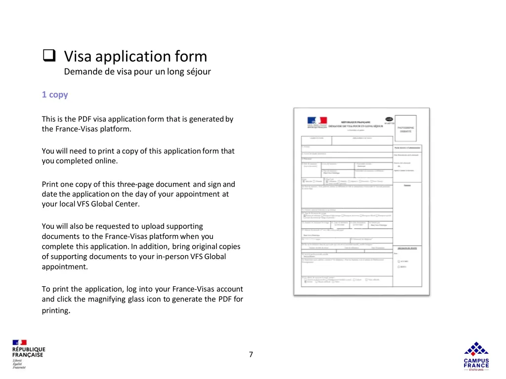 visa application form demande de visa pour