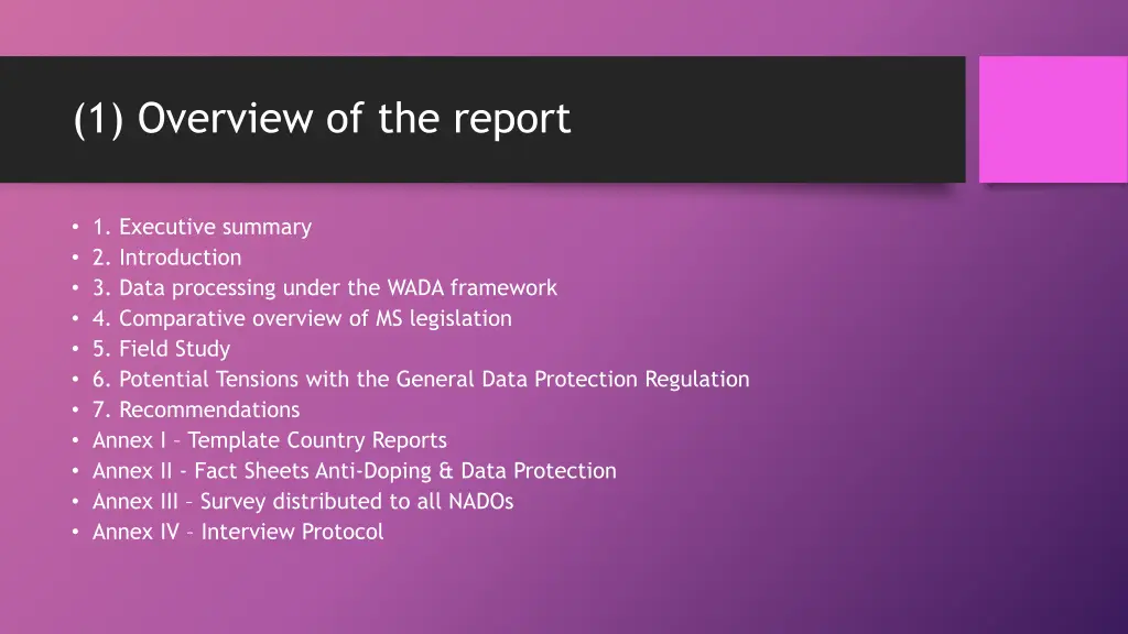 1 overview of the report 3