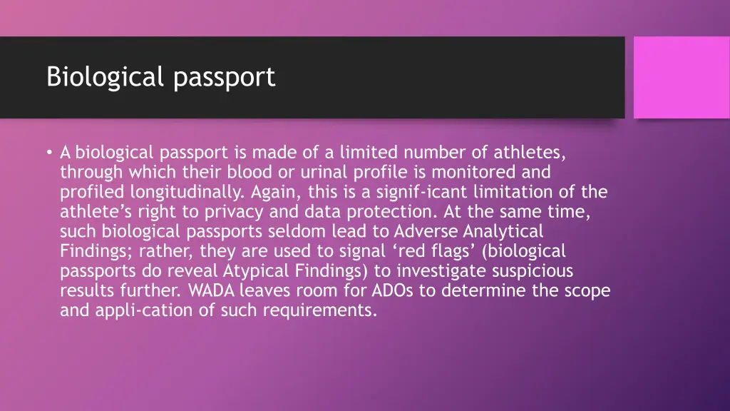 biological passport