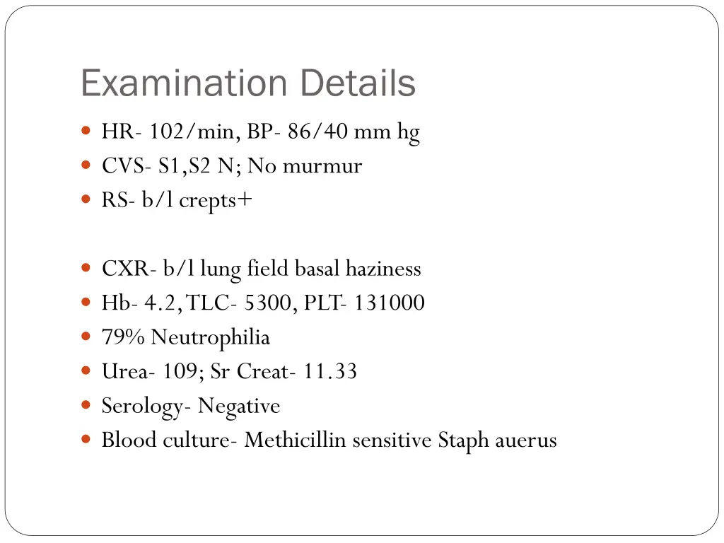 examination details
