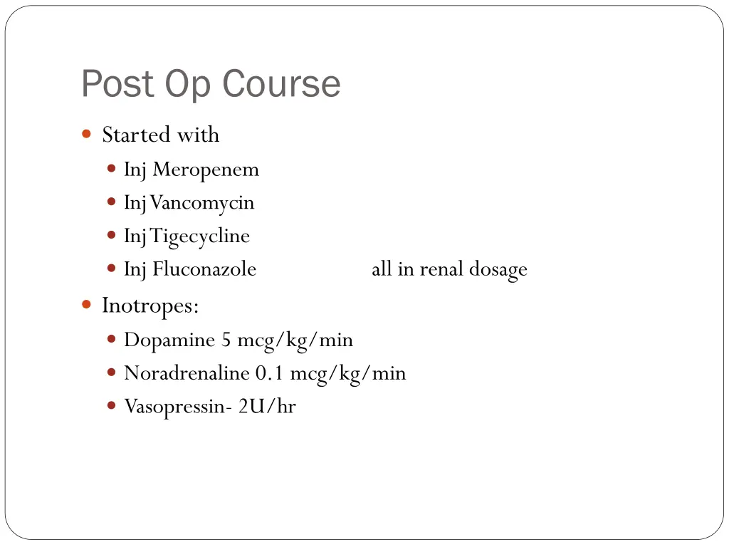 post op course