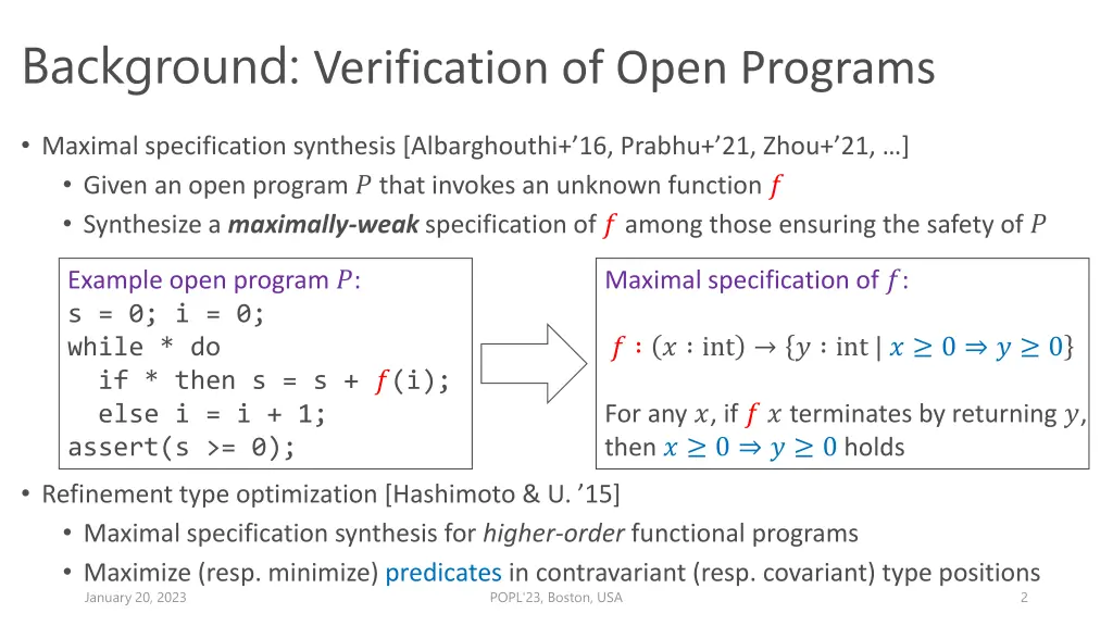 background verification of open programs
