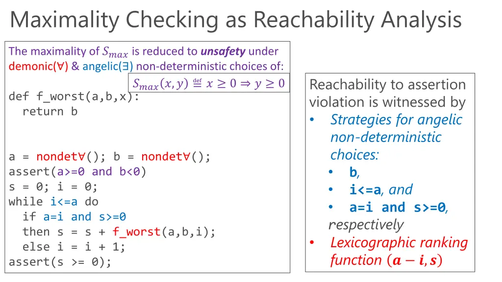 maximality checking as reachability analysis 6