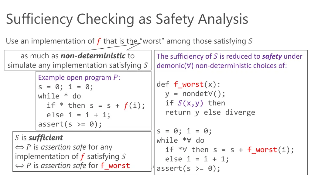 sufficiency checking as safety analysis
