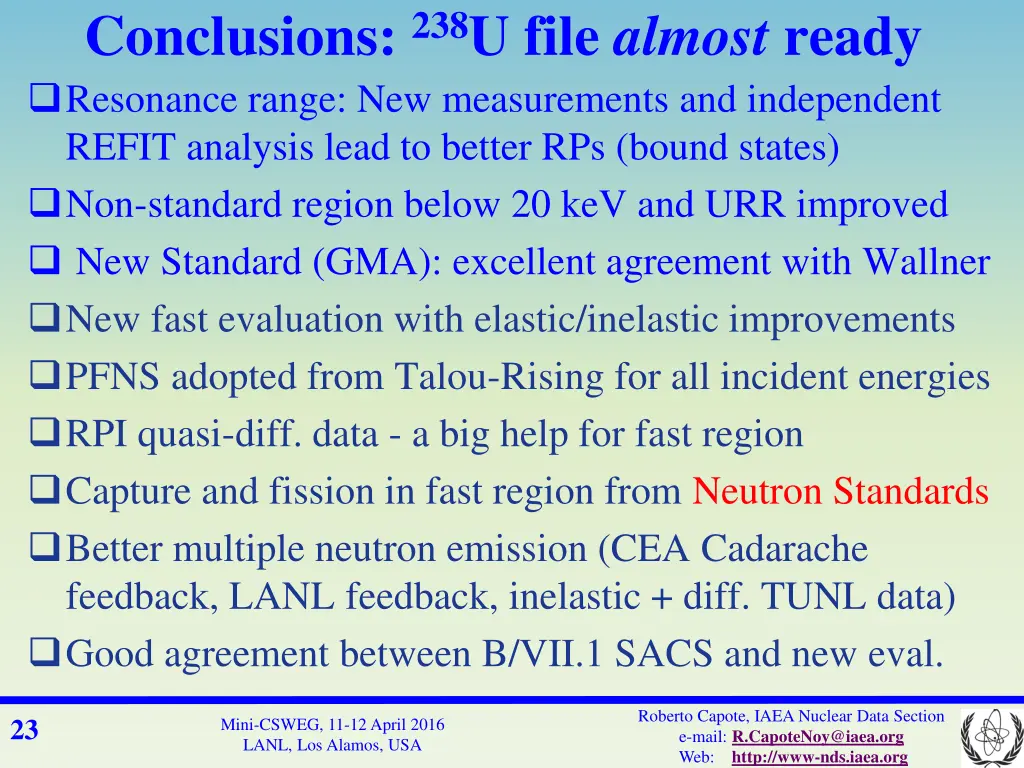 conclusions 238 u file almost ready resonance