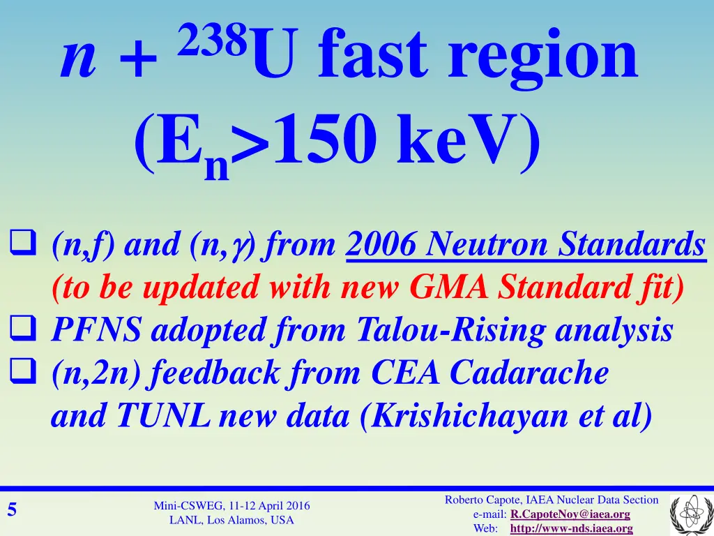 n 238 u fast region e n 150 kev