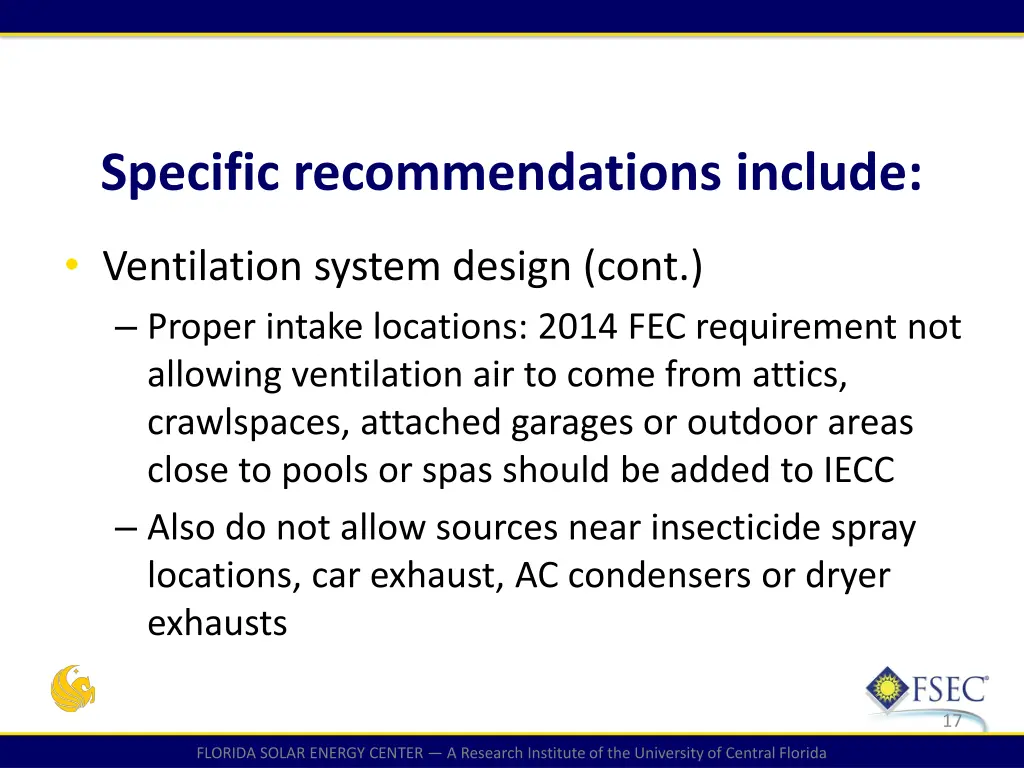 specific recommendations include 3