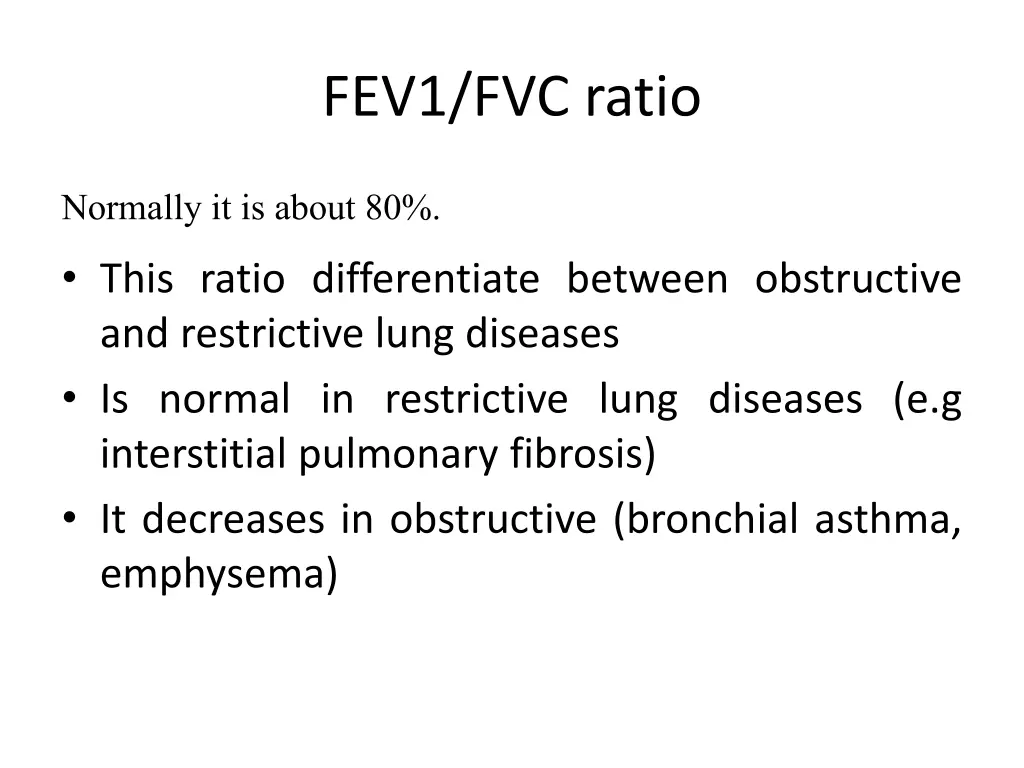 fev1 fvc ratio