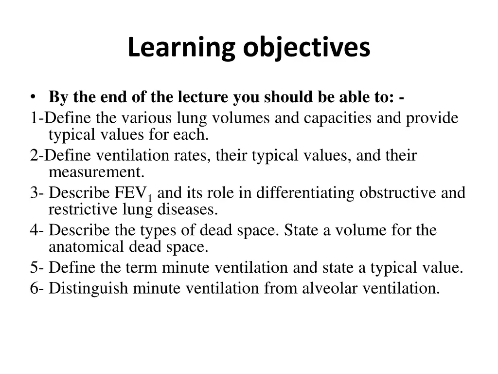 learning objectives