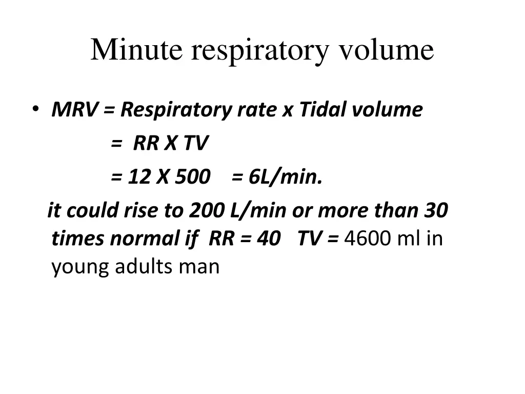 minute respiratory volume