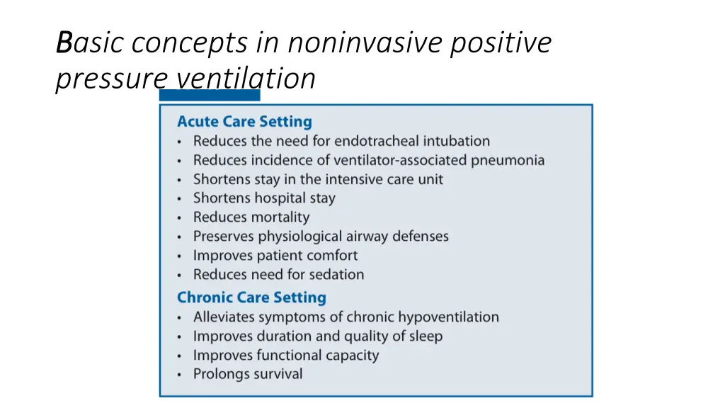 b basic concepts in noninvasive positive pressure